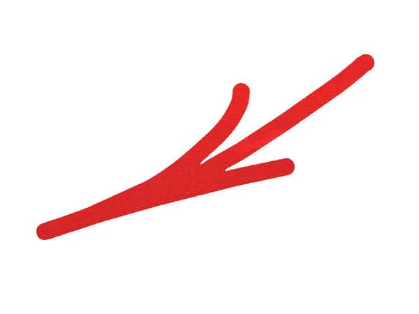 Червоний Знак Стрілки Ізольовано Білому Тлі Знак Вказівника Творча Сучасна — стокове фото
