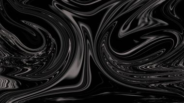 3D görüntüleme, yazılım için duvar kağıdı, sıvı siyah duvar kağıdı, tasarım çizimi. Soyutlama dalgalı desenlerle siyahtır