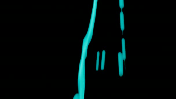 Аква Барвиста Бірюзова Абстракція Потік Акрилових Фарб Рідкі Фарби Місцевого — стокове відео