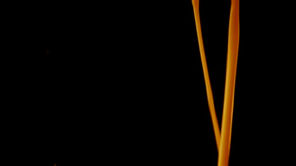 Цветной Апельсин Поток Акриловых Красок Жидкие Краски Местного Применения Футуристическая — стоковое видео