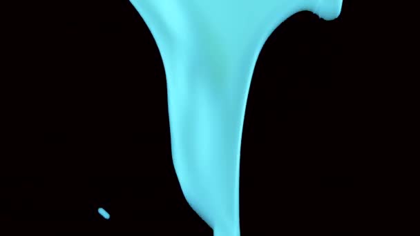 Аква Фону Барвистий Синій Бірюзовий Абстрактні Бризки Потік Акрилових Фарб — стокове відео