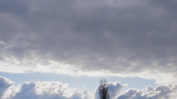 보풀보풀 구름들 아름다운 구름들 기후는 변하고 비구름들 — 비디오
