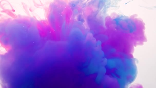 Renkli Gölgelerle Karıştırılmış Boyalar Akrilik Boyaların Çözülmesi Gökkuşağı Dumanı Mürekkep — Stok video