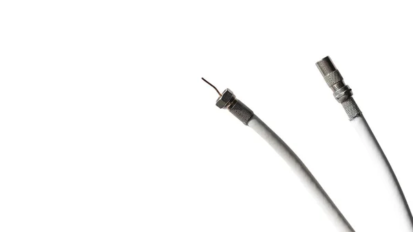 Antenne Snoer Met Kopieerruimte Pal Antennekabel Stekker Antennesnoer Type Coaxkabel — Stockfoto
