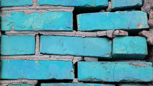 Blue brick wall background, texture blue brick. Copy space