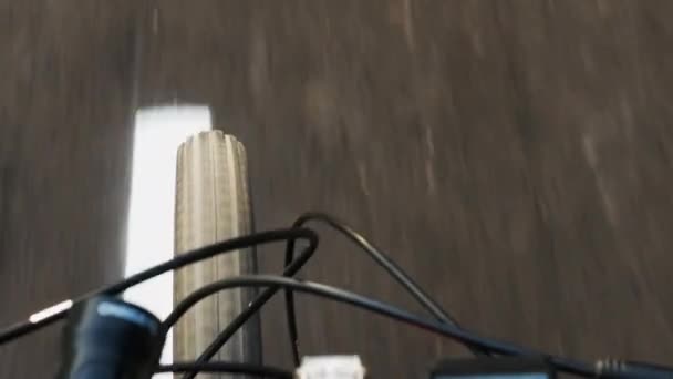 Cycliste Grande Vitesse Sur Une Piste Cyclable Haut Une Vue — Video