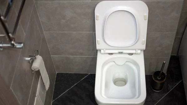 Toalete Moderno Branco Vista Superior Vaso Sanitário — Fotografia de Stock