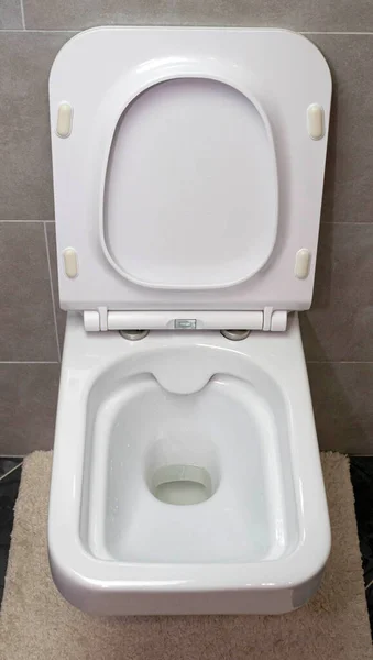 White Toilet Bowl Interior Modern Toilet — Stock Photo, Image