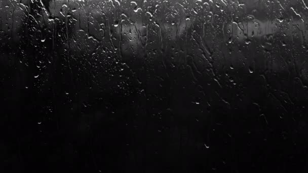 Deszcz Oknem Wiatr Kołysze Drzewa Podczas Burzy Tło Deszczu Burza — Wideo stockowe