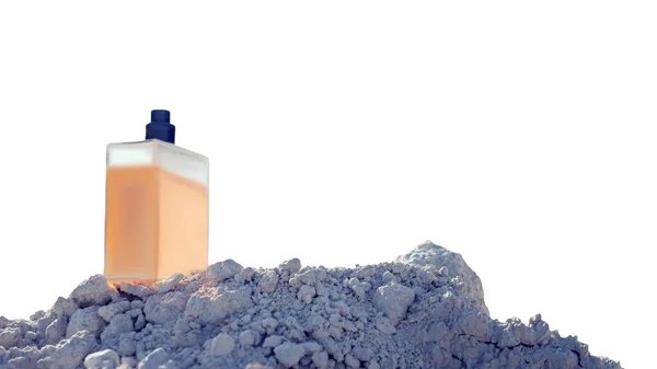 Mannelijke Parfumfles Geïsoleerd Witte Achtergrond Toilet Water Een Witte Beugel — Stockfoto