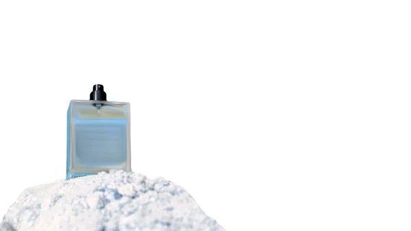 Egy Üveg Víz Fehér Hátterű Férfiaknak Parfüm Férfiaknak Kék Palack — Stock Fotó