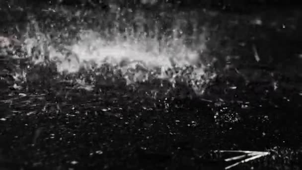 Raindrops Splashing Asphalt Water Splash Rain — Stock Video