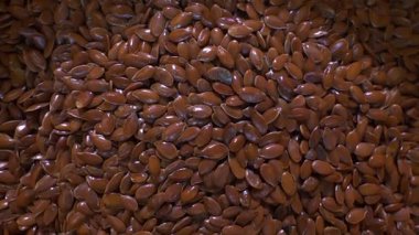 Keten tohumları ağır çekimde döner. Yukarıdan bak. Yakın plan..