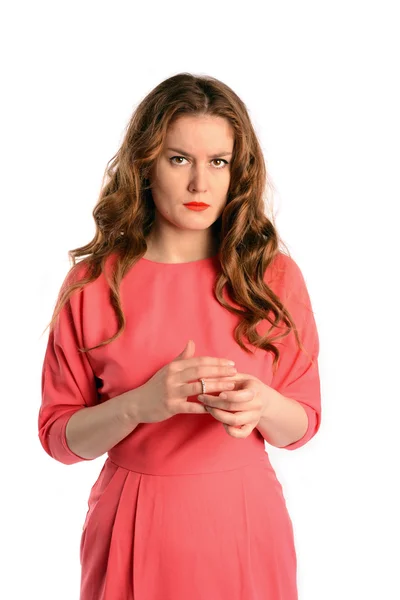 Woman touching her wedding ring thinking about marriage problems,