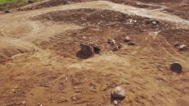 Havadan görünümü büyük patlama kaya