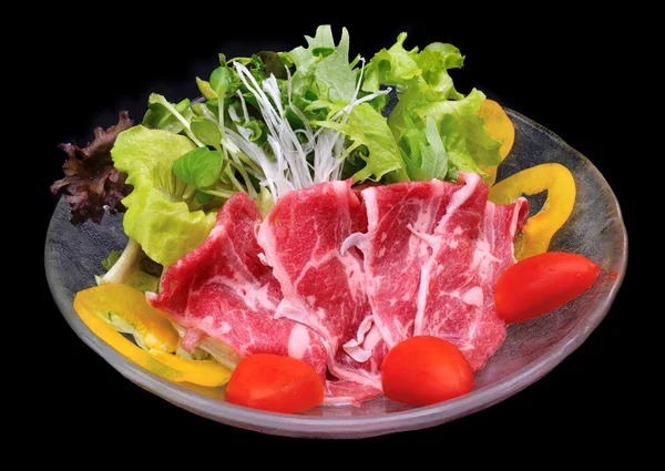 Syrové hovězí maso se salátem — Stock fotografie