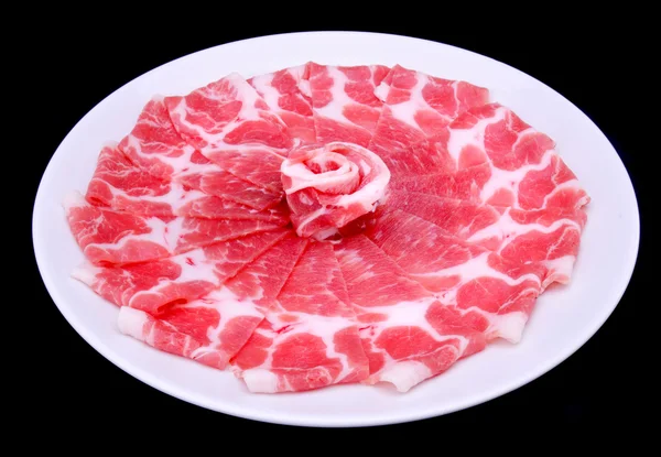 Tranche de porc pour jeu de shabu — Photo