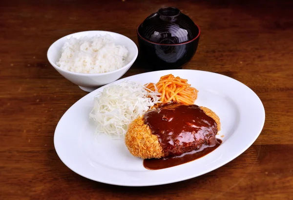 Arroz al curry japonés con cerdo frito — Foto de Stock