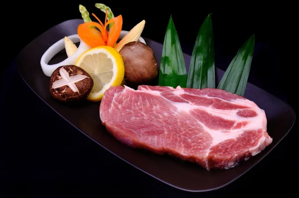 Giappone Set carne di maiale teppanyaki — Foto Stock