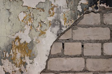 Yıpranmış, eski beton bir duvarın dokusu.. 