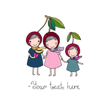 sevimli küçük kız kiraz