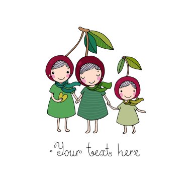 sevimli küçük kız kiraz