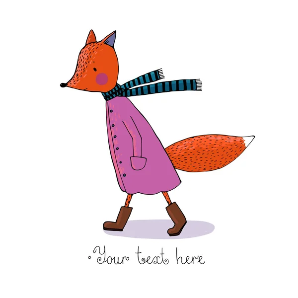 Sorglig karikatyr fox — Stock vektor