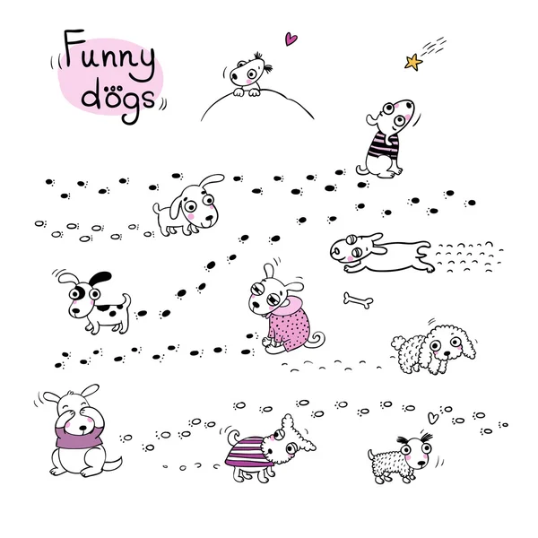 Komik karikatür köpek içinde belgili tanımlık kar.