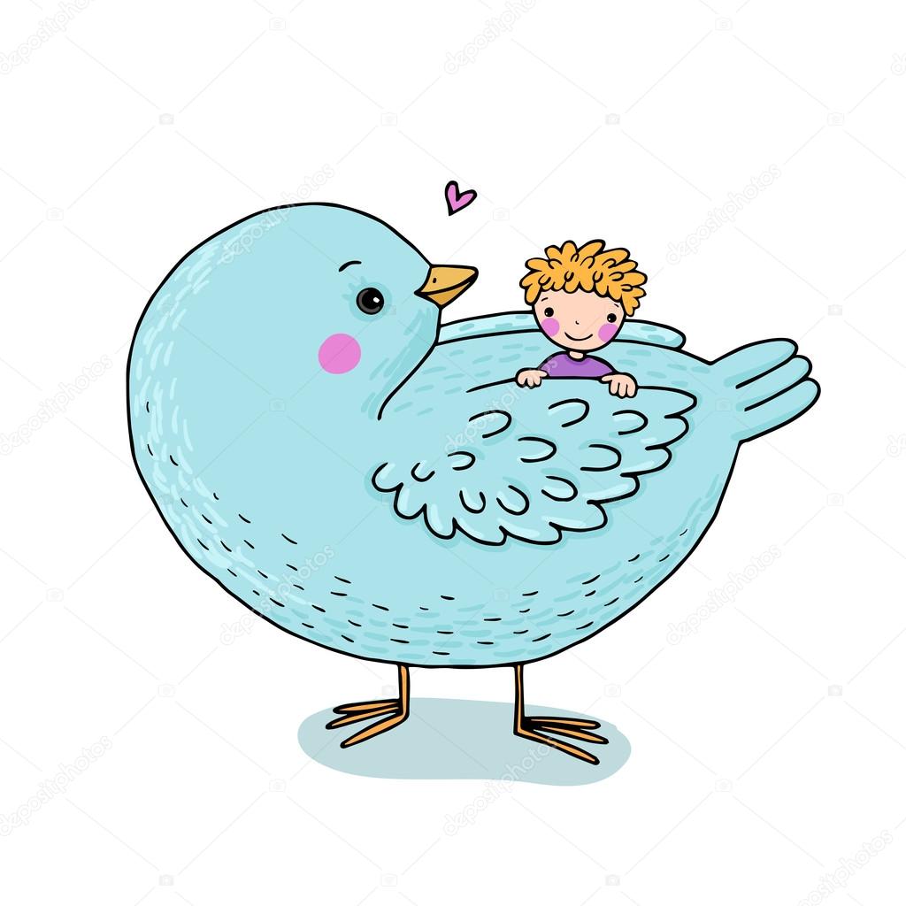 Bebe Dessin Anime Mignon Et Gros Oiseau Image Vectorielle Par Natasha Chetkova C Illustration Bebe Dessin Anime Mignon Et Gros Oiseau Image Vectorielle Par Natasha Chetkova C Illustration