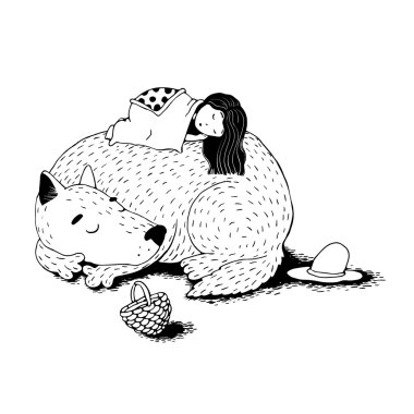 Küçük şirin kız ve kurt.