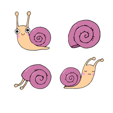 A set of cute little snails. clipart