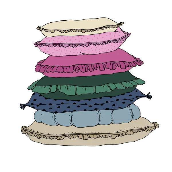Tipos de almohadas para dormir conjunto . — Vector de stock