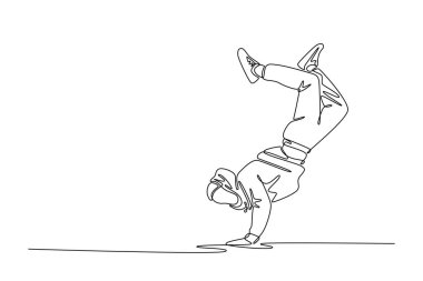 Tek sıra, çekici bir adamın tek elle amuda kalkmasını ya da break dansın temel parçası olan güç hareketini talep etmesi. Modern sürekli çizgi çizimi tasarım grafik vektör çizimi