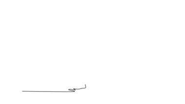 Tek çizgili animasyon orta basamakta kadın dansçı çekiyor, bir ayağı üzerinde dengede duruyor, diğer bacağı tekmeliyor ve kolları kalkık, yüksek enerjili Hip Hop pozu veriyor. Devamlı bir çizgi. Tam uzunluk canlandırması