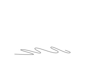 Tek çizgili animasyon, snowboardcu oymacılığı düşük, çömelmiş duruş ve denge için geniş kollar, kış sporunun dinamik akışı ile dönüyor. Devamlı çizgi çekme. Tam uzunluk canlandırması