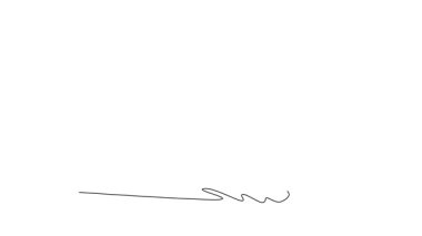 Sürekli çizilen çizgilerin animasyonlu çizimi genç adam şutör, sabit, arkası dönük duruş, konsantrasyon ve hassasiyeti gösteren pompalı tüfeği hedefliyor. Tam uzunluktaki tek çizgi canlandırması