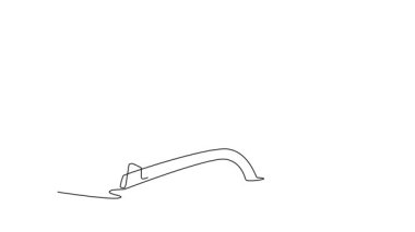 Sürekli kendini çizen genç adam, eğik bir bençe, güç, odaklanma ve yoğun göğüs eğitimini gösteren bir ağırlık kaldırıyor. Tam uzunluktaki tek çizgi canlandırması