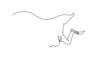 Skuba dalgıcı su altında bir tank ve yüzgeçlerle yüzüyor. Bu da keşif, akışkan hareket ve maceraya giden yolu gösteriyor. Tam uzunluktaki bir çizgi canlandırması