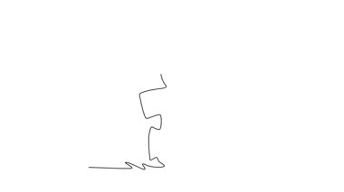 Sürekli çizilen çizgi, yaratıcı futbolcu serbest stil sporcusunu ayağını odaklanmış bir şekilde topu ustalıkla kontrol etmeye itiyor. Sporun akıcı becerisi. Tam uzunluktaki bir çizgi canlandırması