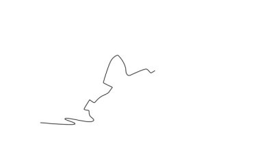 Tek çizgili kendi kendine çizim yapan genç futbolcu serbest stil atleti boynunun arkasında dengede tutarak öne doğru eğiliyor. Tam kontrol ve odaklanma. Devamlı bir çizgi. Tam uzunluk canlandırması