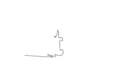 Kendi kendine çizim yapan tek çizgi, genç futbolcu serbest stil sporcusunu hafifçe zıplarken ensesinde ustalıkla dengede tutan topu çekiyor. Saf kontrol. Devamlı bir çizgi. Tam uzunluk canlandırması