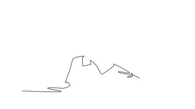 Kendi kendine çizim yapan tek çizgi oyuncusu Wushu atleti, mızrağı ileri hücum koruyucusunda tutarak derin bir yay pozisyonu aldı. Güç, denge, disiplinli form. Devamlı bir çizgi. Tam uzunluk canlandırması