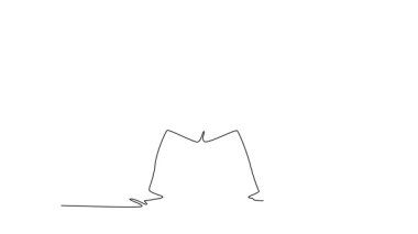 Devamlı çizimlerin animasyonu, güzel Wushu atleti Wushu 'yu düşük, istikrarlı bir duruşta, bir eliyle savunma bloğu yaparken diğer eliyle vuruyor. Tam uzunluktaki tek çizgi canlandırması