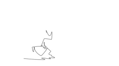 Kendo 'nun bogu zırhlı iki sporcusu, tek sıra halinde kendi kendine hareket ederek şiddetli bir kılıç kavgasına tutuştu. Dinamik savaş ve askeri disiplin. Devamlı bir çizgi. Tam uzunluk canlandırması