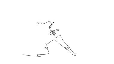 Sürekli çizilen çizgiler, geniş savaş duruşu içinde hazırlanmış maskeli genç ninjaları, üstte personeli, dinamik çatışmayı, odaklanmış hareketi gösteren hareketlerini gözler önüne seriyor. Tam uzunluktaki bir çizgi canlandırması