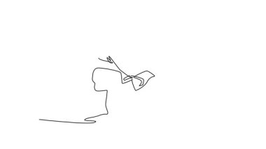 Tek çizgili animasyon, insan ninjalarını kendine çekiyor. Geniş duruşlu, dinamik mücadele ve odaklanmış hareketi gösteren, çift keskin katanalar kullanıyor. Devamlı çizgi çekme. Tam uzunluk canlandırması