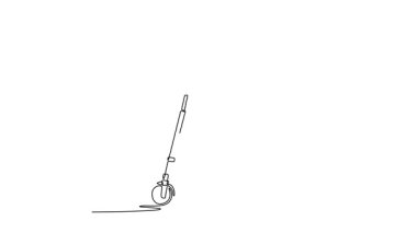 Sürekli çizim yapan, sıradan elbiseli bir kadının ayağını elektrikli scooterla itmesini sağlayan animasyon çizimi. Aktif, eğlenceli ve çevre dostu şehir seyahatini temsil ediyor. Tam uzunluktaki bir çizgi canlandırması