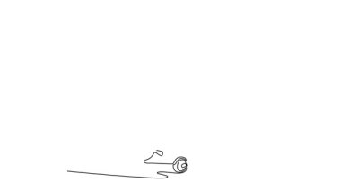 Sürekli çizilen çizgilerin animasyonu şort ve tişört giyen, dengeli uçan kaykayın üzerinde duran genç kadını kendine çekiyor. Şehirdeki mikro-hareketlilik için çabasız. Tam uzunluktaki bir çizgi canlandırması