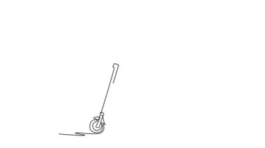 Sürekli kendini çizen animasyon, resmi takım elbiseli yaşlı adamı elektrikli scooter 'a bindiriyor. Şehirdeki tüm yaş grupları için taşınabilirlik teknolojisi erişilebilirliği. Tam uzunluktaki tek çizgi canlandırması