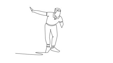 Sürekli çizilen çizgi, kendini ifade eden bir babanın kızı bisiklet sürerken kollarını uzatarak tezahürat etmesi. Gururlu bir çocukluk oyunu. Tam uzunluktaki bir çizgi canlandırması